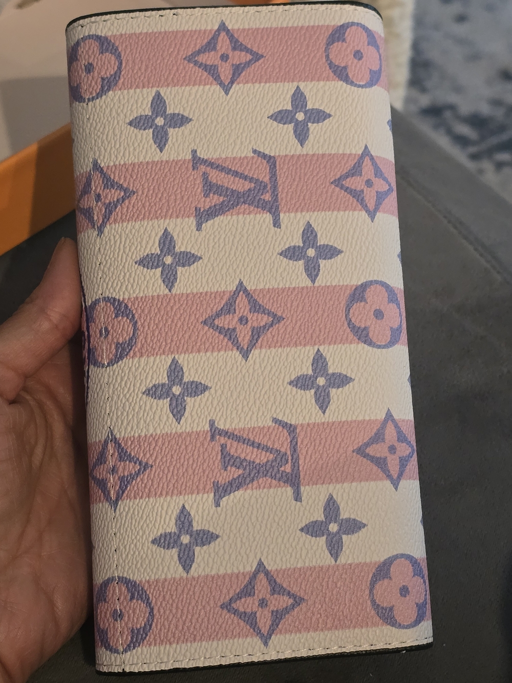 Pink and Blue Monogram Envelope Wallet - Picture 7 of 7